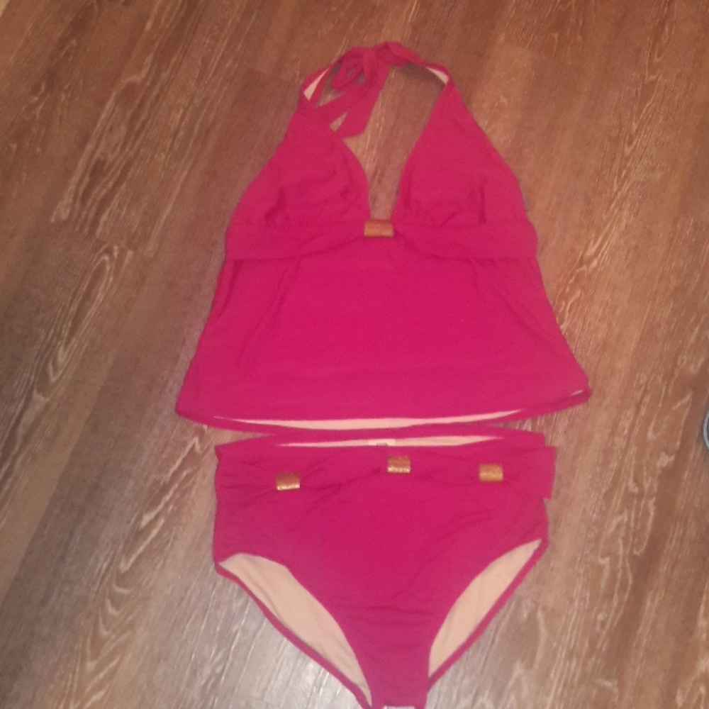 Hot pink tankini